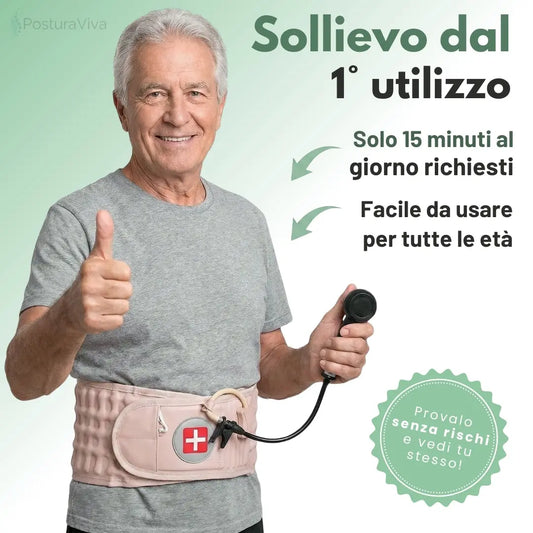 Cintura Lombare 2-in-1 ErgoCompress™ Decompressione & Sollievo dal Dolore Postura Viva