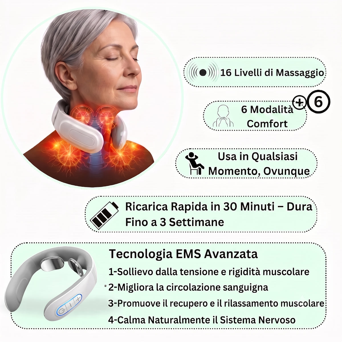 ErgoCervical Pro™ Allevia il Dolore Cervicale e Riduce la Tensione Muscolare