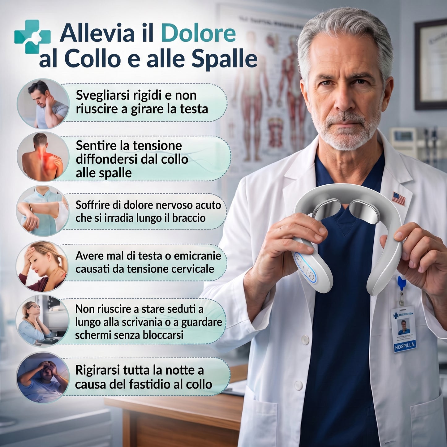 ErgoCervical Pro™ Allevia il Dolore Cervicale e Riduce la Tensione Muscolare