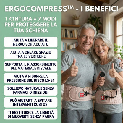 Cintura Lombare 2-in-1 ErgoCompress™ Decompressione & Sollievo dal Dolore Postura Viva