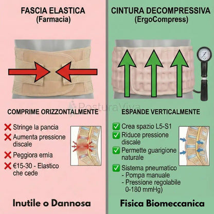 Cintura Lombare 2-in-1 ErgoCompress™ Decompressione & Sollievo dal Dolore Postura Viva