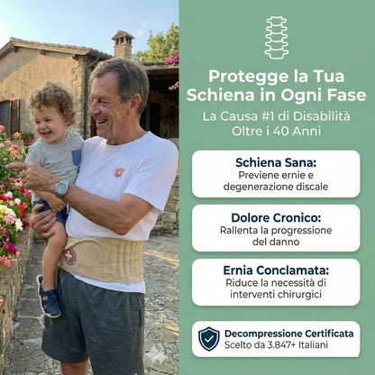Cintura Lombare 2-in-1 ErgoCompress™ Decompressione & Sollievo dal Dolore Postura Viva