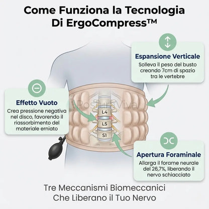 Cintura Lombare 2-in-1 ErgoCompress™ Decompressione & Sollievo dal Dolore Postura Viva