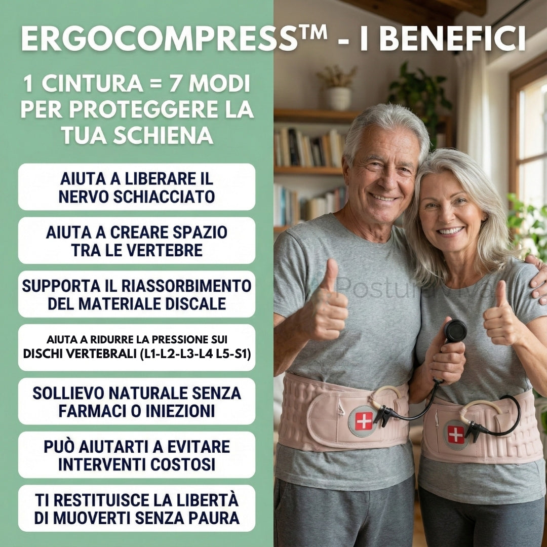 Cintura Lombare 2-in-1 ErgoCompress™ Decompressione & Sollievo dal Dolore